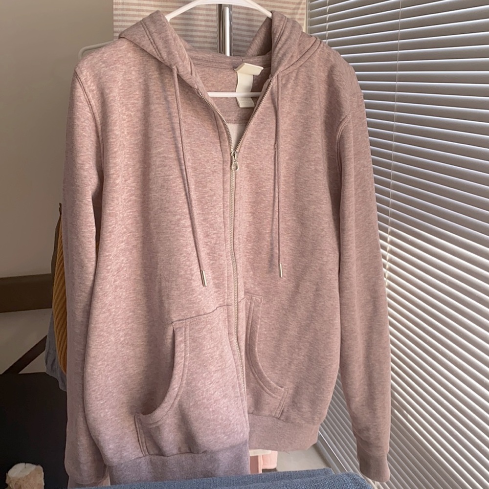 H&M women zip up hoodie jacket in lavender purple